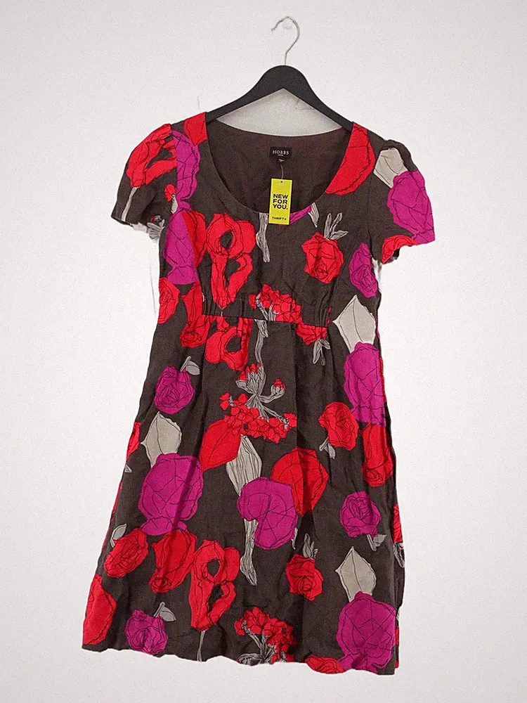 Hobbs A-Linien Midikleid UK12 in Braun