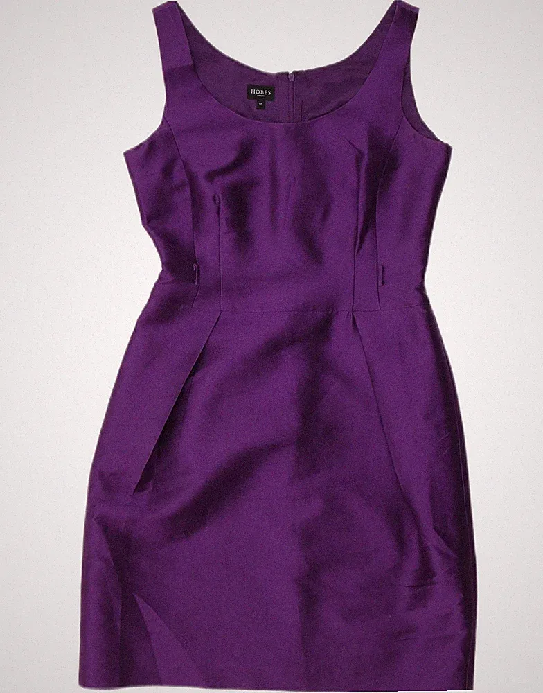 Hobbs Damen ärmelloses Etuikleid UK 10 Small lila Polyester QV06