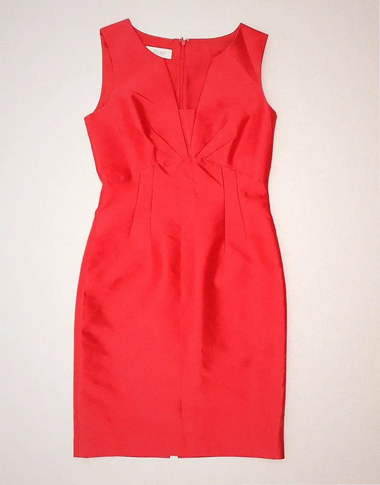 Hobbs Damen ärmelloses Etuikleid UK 10 Small rot Wolle BV06
