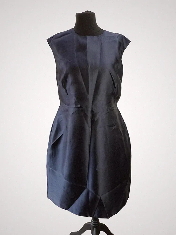 Hobbs Damen Kleid Abendkleid 44 | XXL Blau kurzarm Rundhals Etuikleid Neu (WM)