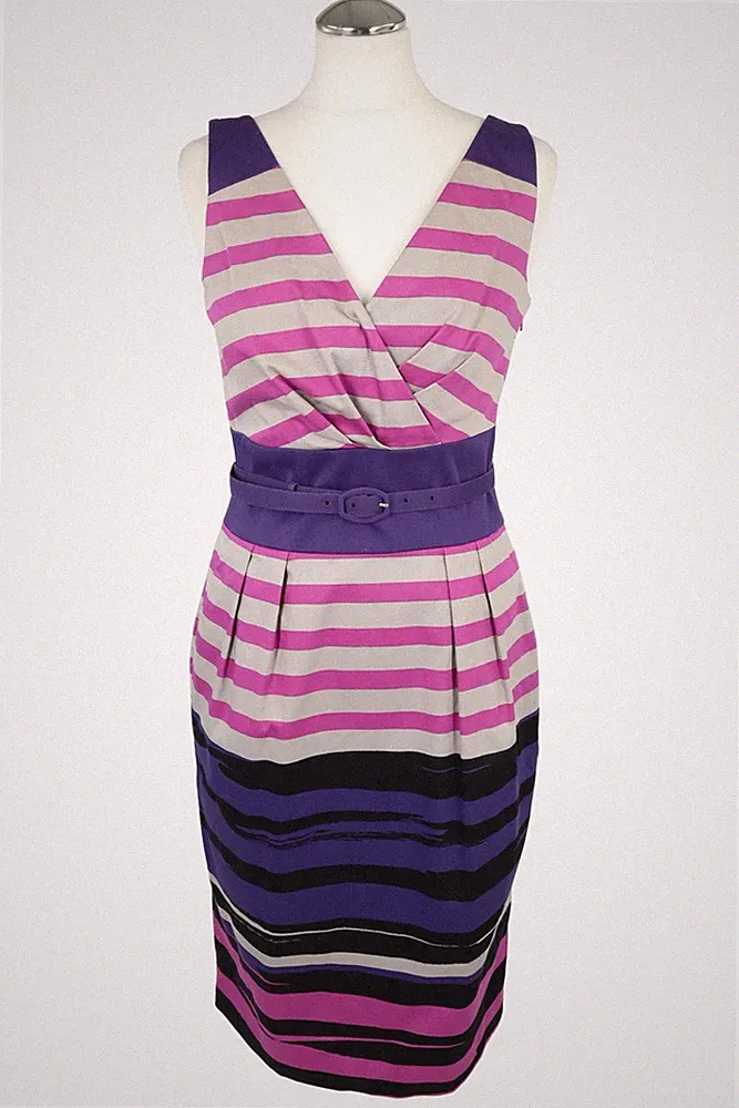 Hobbs Damen Kleid Gr. 36 (UK 10) Mehrfarbig Bleistiftkleid Etuikleid Dress