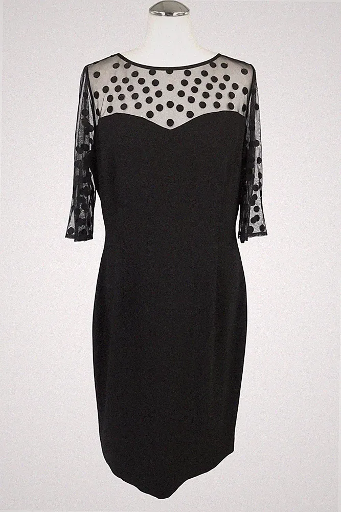 Hobbs Damen Kleid Gr. 40 (UK 14) Schwarz Etuikleid Dress