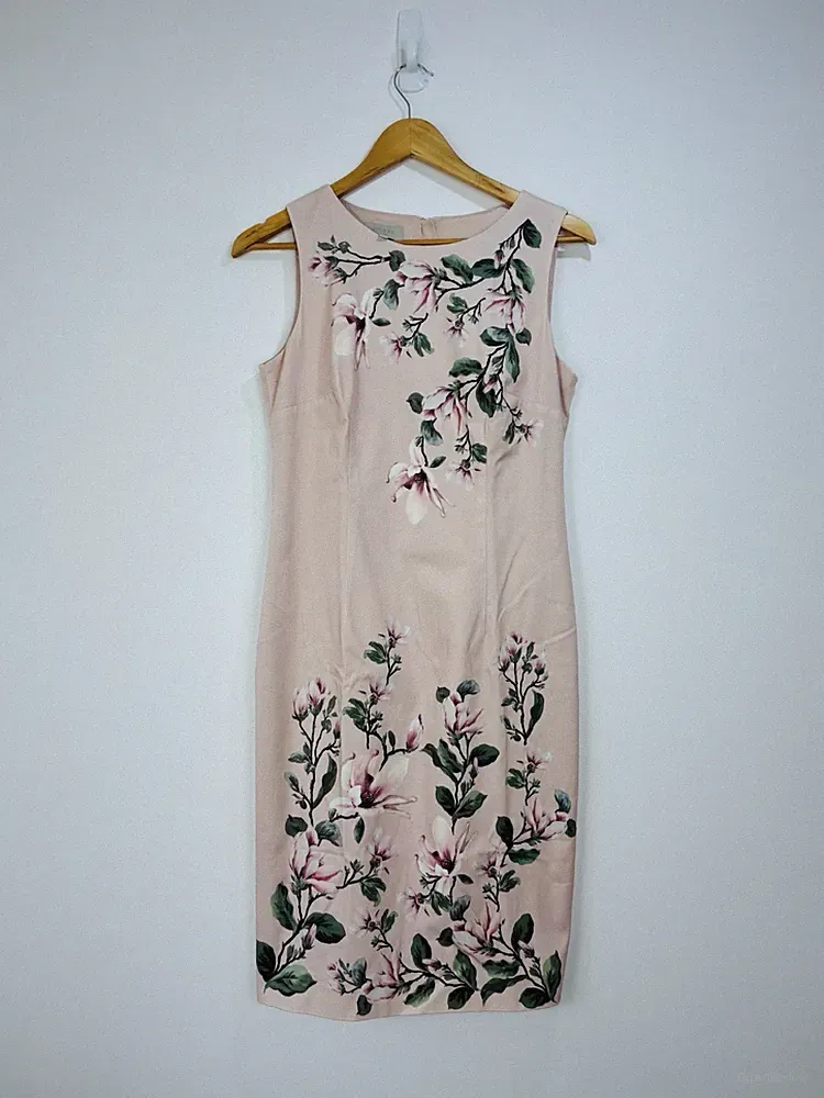 Hobbs Kleid Damen Größe 10 Rosa Blumen Hochzeitsgast Brautmutter