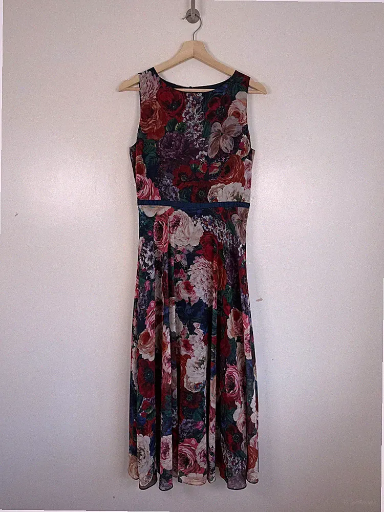 Hobbs Kleid Größe 10 Blumenmuster Carly Midi lang Anlass Cocktail Hochzeit Gast