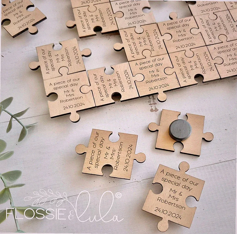 HOCHZEIT PUZZLE GESCHENKE FÜR GÄSTE DEKORATION TISCHTÜTEN BOXEN BLUMEN SÜSSIGKEITEN
