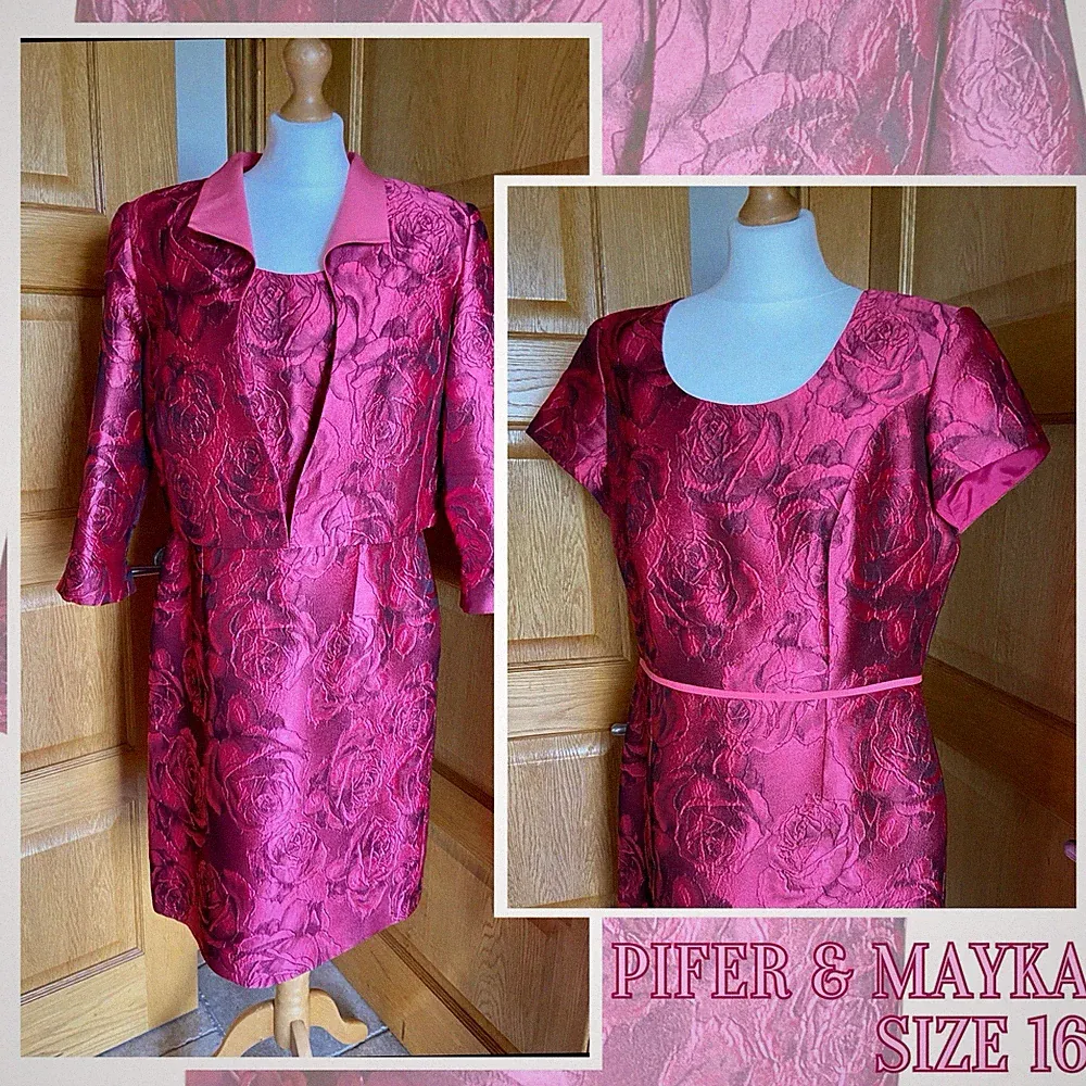 Hochzeitsgast Outfit Größe 16 Pifer & Mayka Kleid Bolero rosa Mutter Braut Bräutigam