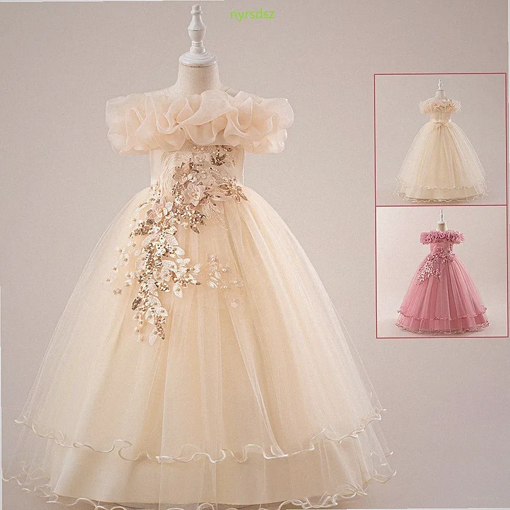 Hochzeitskleid Pullover Prinzessin Kleid Schulter Pullover Abendkleid#