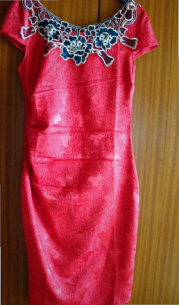 HÜBSCHES SOMMER KLEID IN ROT - Damen Sommer Kleid , Gr. XXS