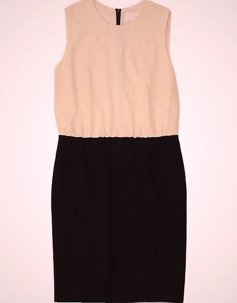 Hugo Boss Damen ärmelloses Etuikleid UK 10 Small dunkelblau Colourblock NA20