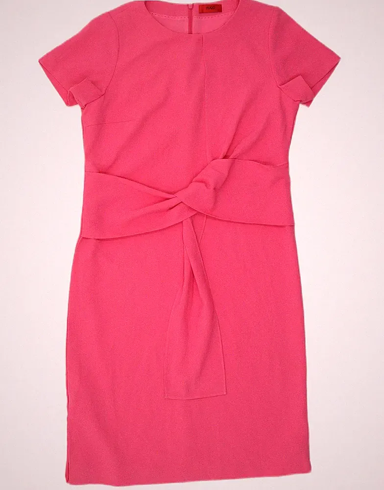 Hugo Boss Damen Etuikleid UK 8 Small Rosa Polyester BE04