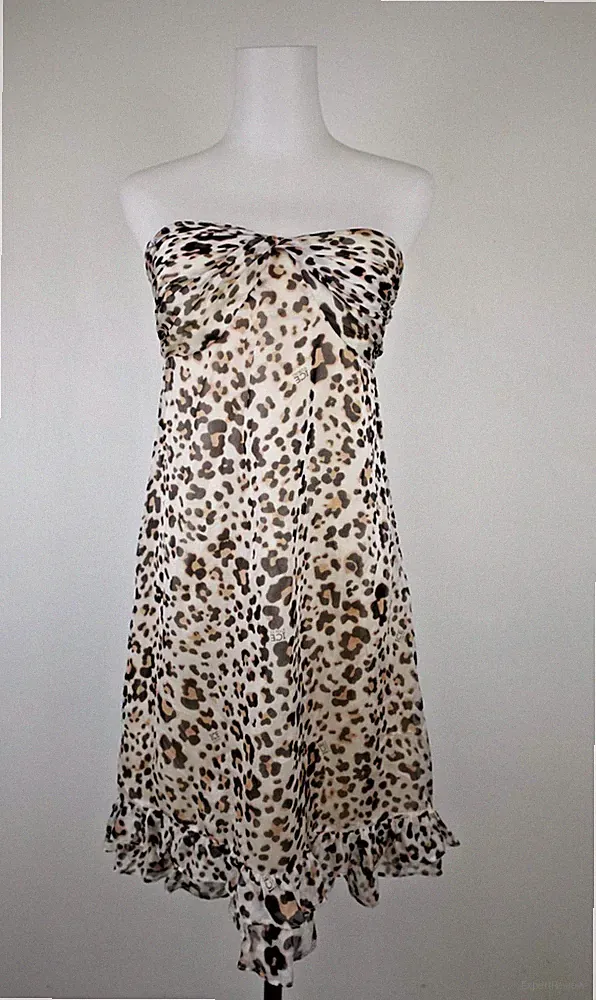 ICEBERG ICE KLEID DAMENKLEID GR 44 /M DRESS WOMAN ITALY VINTAGE SEIDE FLECKIG