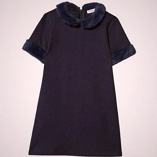 Il Gufo Marine Milano Kleid Kunstfellkragen & Manschetten Alter 3 Jahre TD023 AA 16