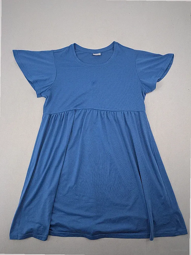 Infinity Damen T-Shirt Kleid Sommerkleid Gr M Blau A-Linie Stretch Freizeit