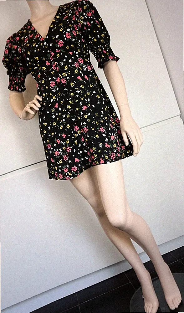 INFLUENCE Damen Kleid Minikleid Mini Tunika A Linie Boho Trend Gr 40 NEU