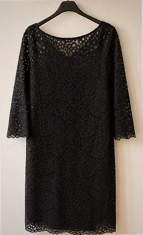INTREND/MARELLA Spitzenkleid schwarz Gr. 42/44 Partykleid Mini Midi Sexy Damen