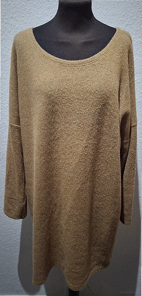 Italy Kleid Hängerchen Tunika Longpulli camel kuschelig Gr. 36,38,40,42,44 K5