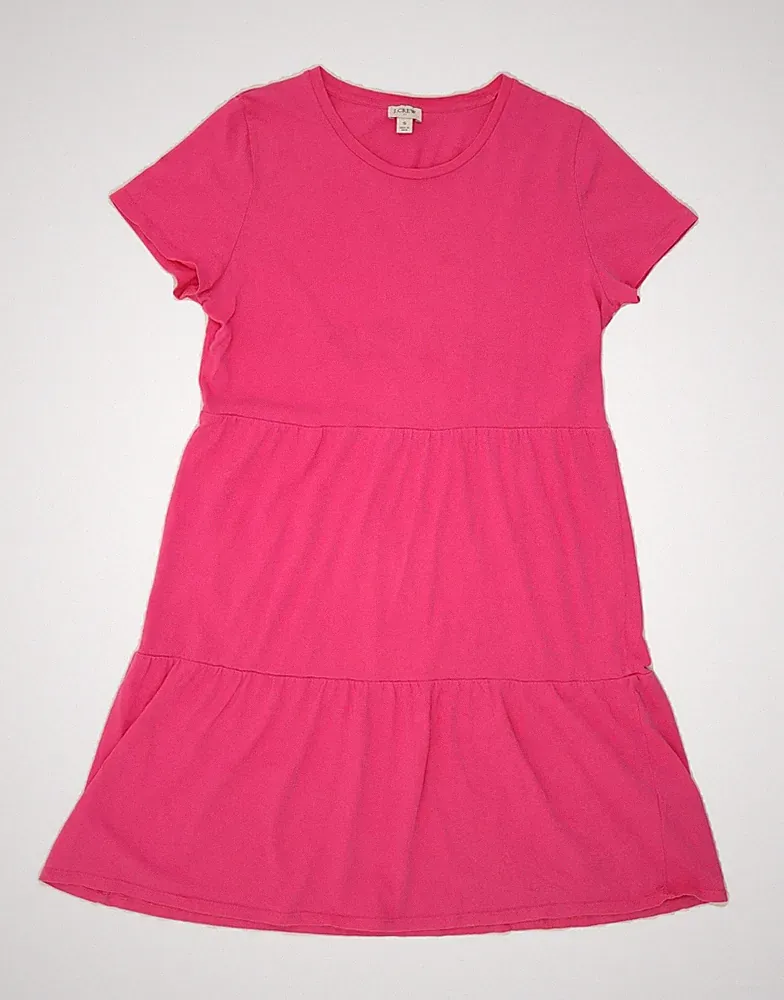 J. Crew Damen A-Linien Kleid UK 10 Small Rosa Baumwolle DJ11