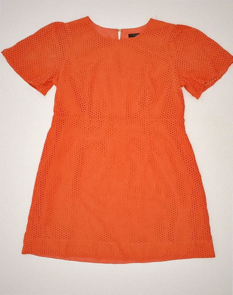 J. Crew Damen A-Linien Kleid UK 12 Medium Orange Baumwolle IQ01