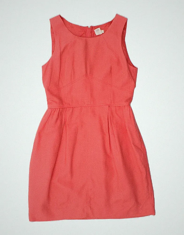 J. Crew Damen ärmelloses Etuikleid US 6 Medium rosa Baumwolle DD74