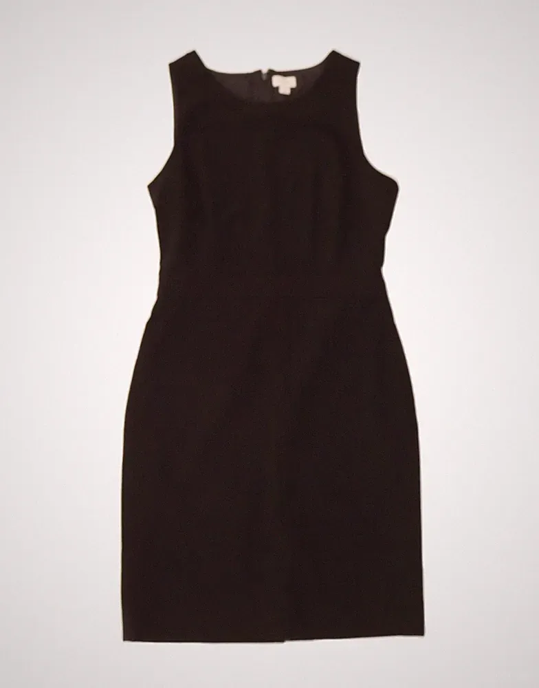 J. Crew Damen ärmelloses Etuikleid US 6 Medium schwarz Polyester AY07