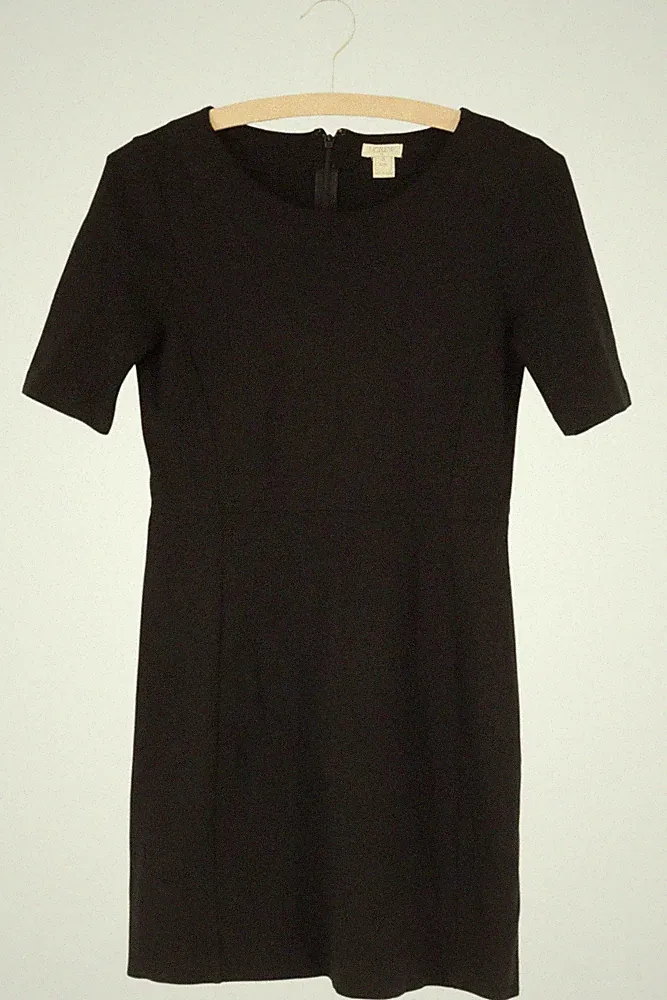 J.CREW Damen Etuikleid Business Schwarz Gr. 32/XXS Elegant Klassisch