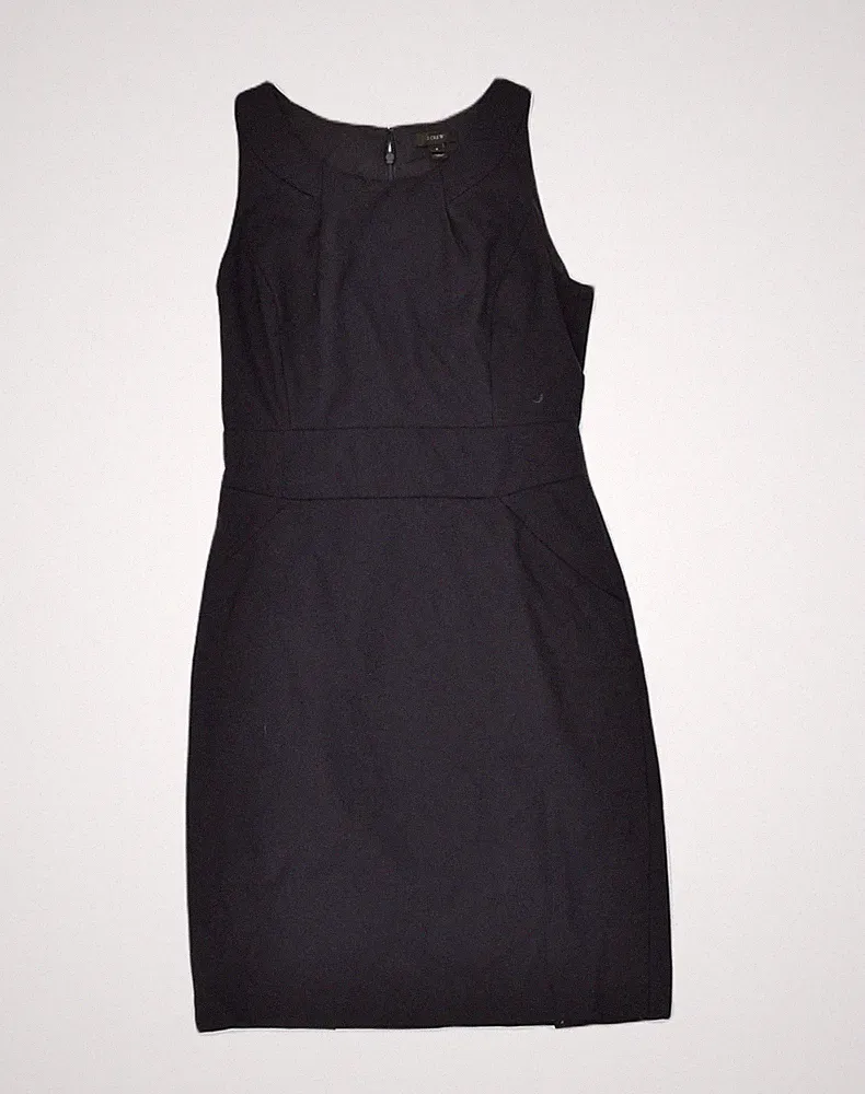 J. Crew Damen Etuikleid US 6 Medium Marineblau Polyester FP10