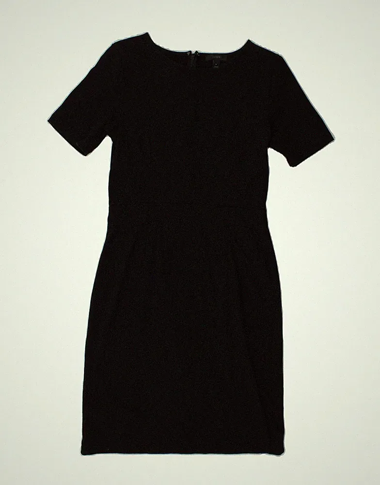 J. Crew Damen Etuikleid US 6 Medium schwarz Baumwolle BX04