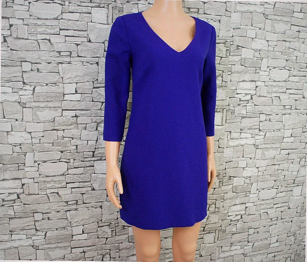 J CREW DAMEN REINE WOLLE FEST PARTY KLEID SCHLICHT UND EDEL LILA 34 36