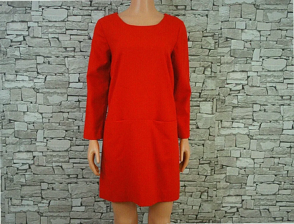 J CREW DAMEN STRETCH WOLLE FEST PARTY KLEID SCHLICHT UND EDEL ROT 38