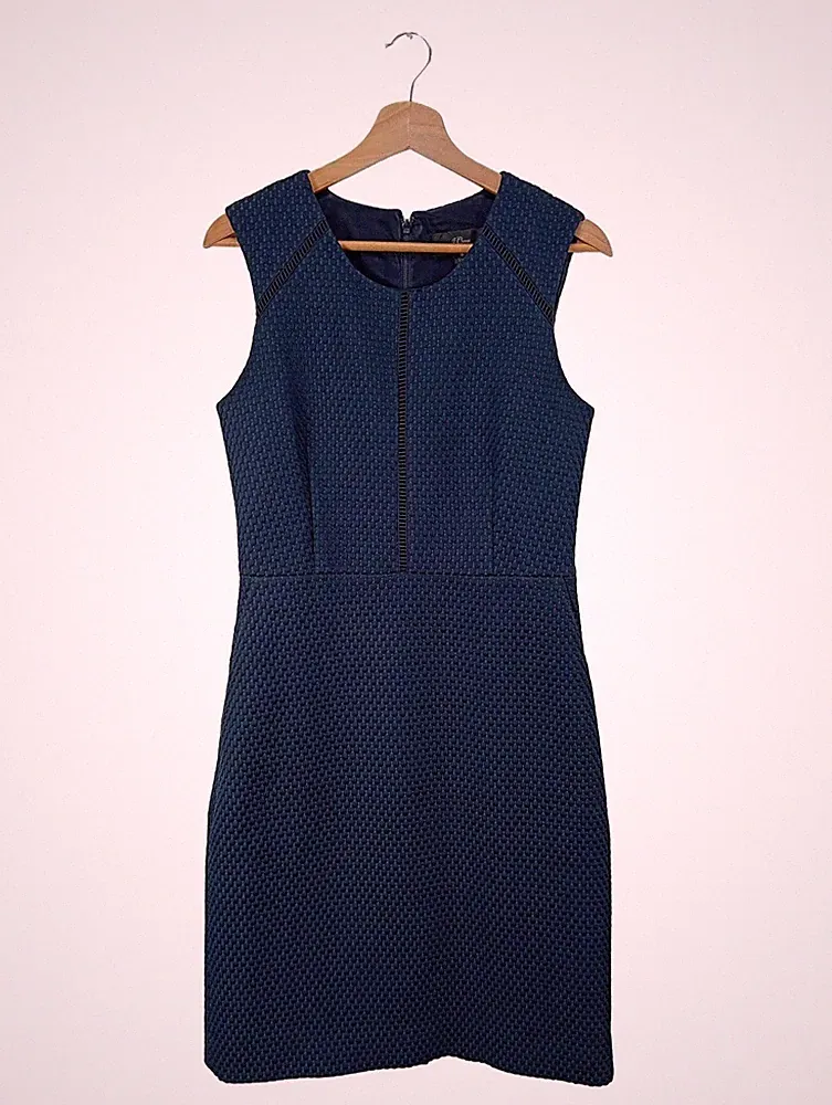 J.CREW Etuikleid Damen Kleid Gr. DE 38 blau Casual-Look