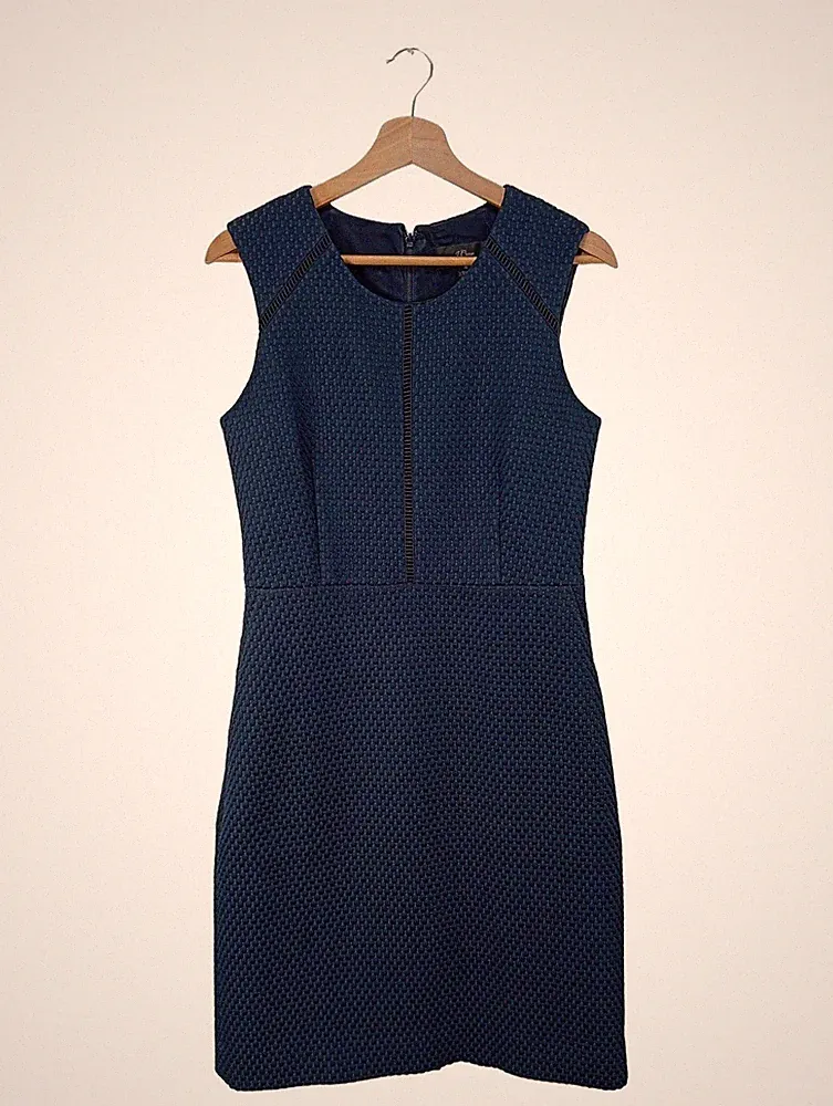 J.CREW Etuikleid Damen Kleid Gr. DE 38 blau Casual-Look