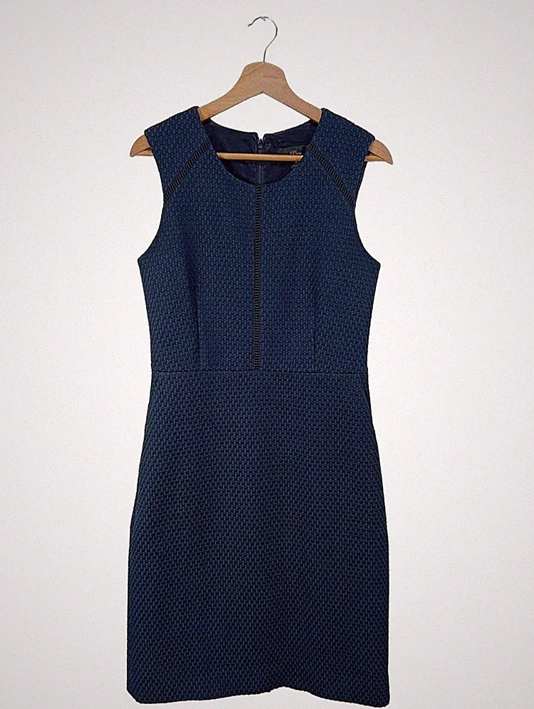 J.CREW Etuikleid Damen Kleid Gr. DE 38 blau Casual-Look