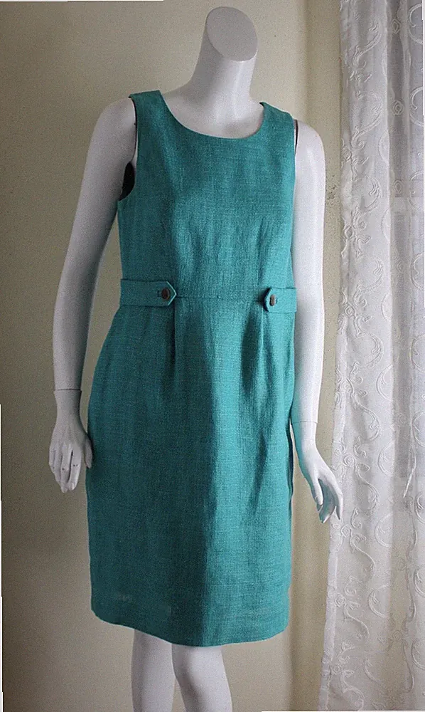 J.Crew Größe 4 Jade Jute & Leinen Art-To-Wear Natur Gewebt Attache Shift Kleid