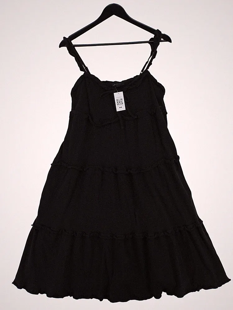 J. Midikleid Rundhalsausschnitt A-Linie S in schwarz