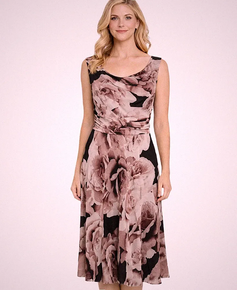 Jacques Vert Floral Flare Occasion Dress Uk 14 Wedding Guest Races Cruise