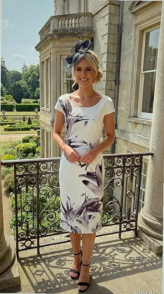 Jacques Vert Kleid Gr. 14 Grau Brautmutter Anlass Hochzeit Gast Party