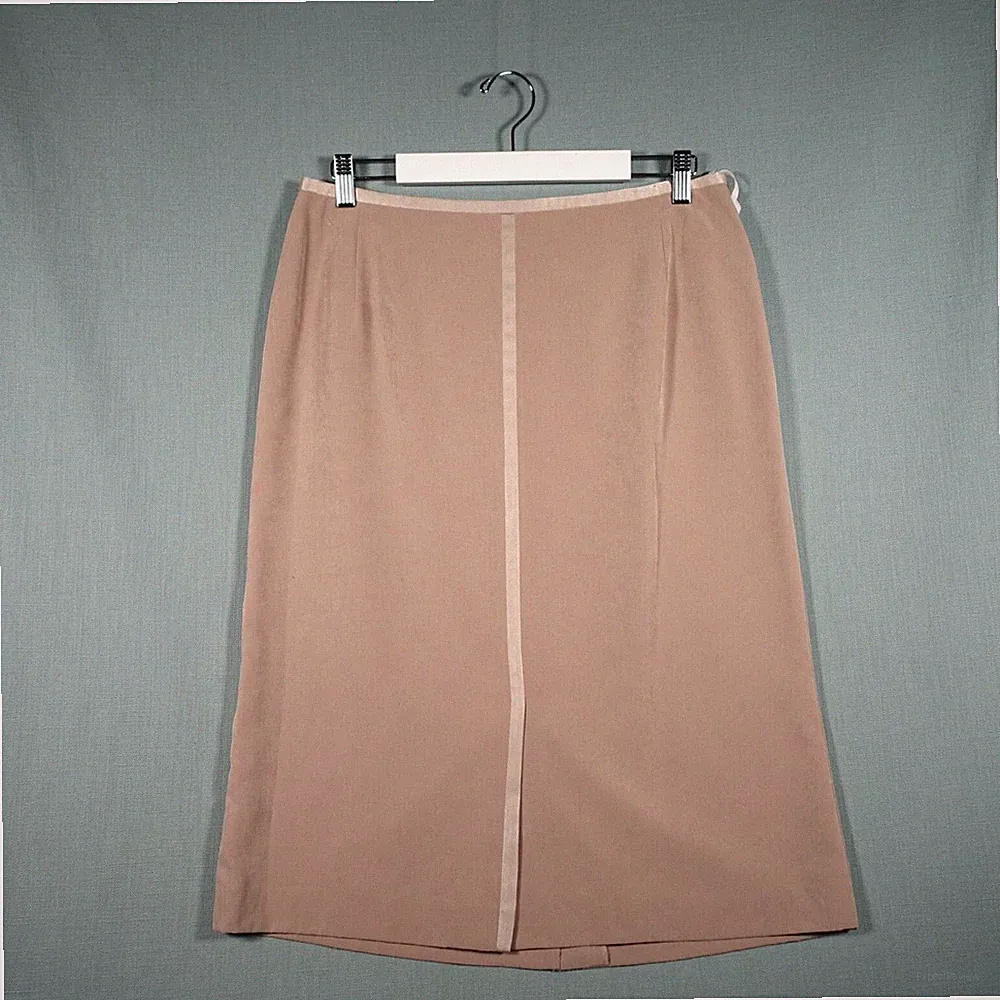 Jacques Vert Rock Damen 16 braun über dem Knie Schlitz Hochzeit Samt Preloved