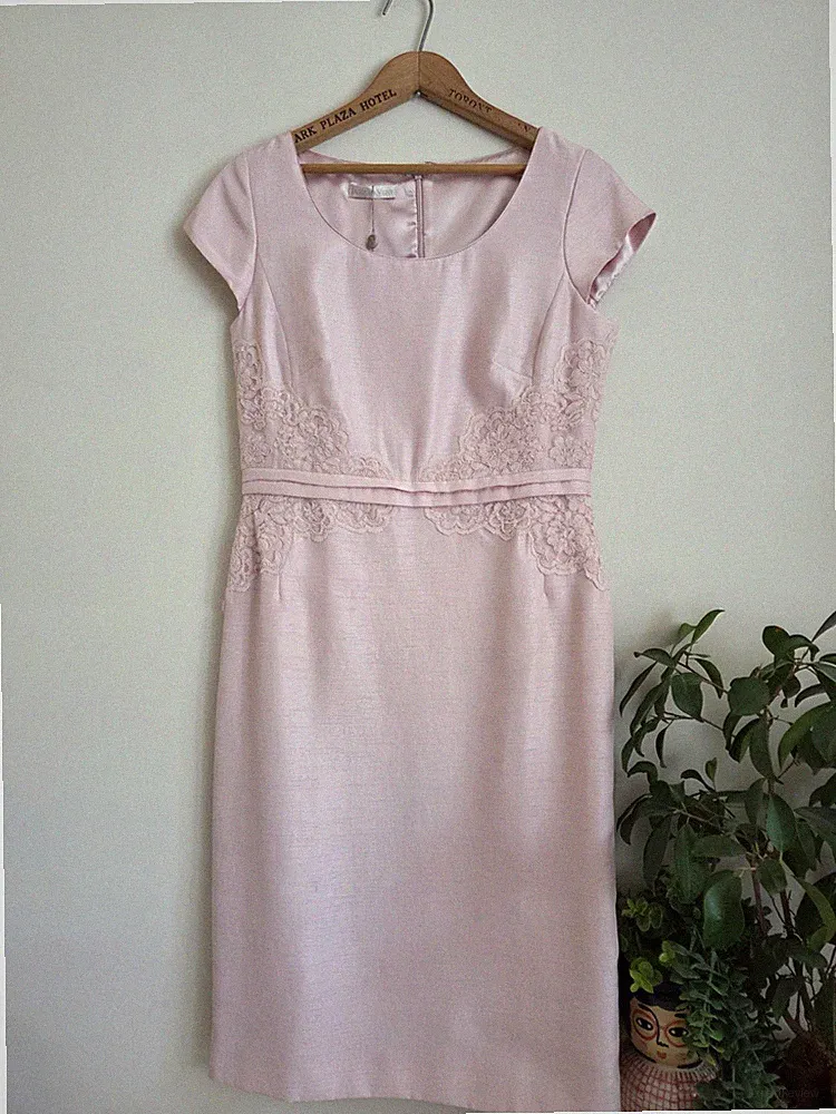 Jaques Vert Größe 10 austernrosa Hochzeitsgast besondere Anlässe Kleid neu Spitze