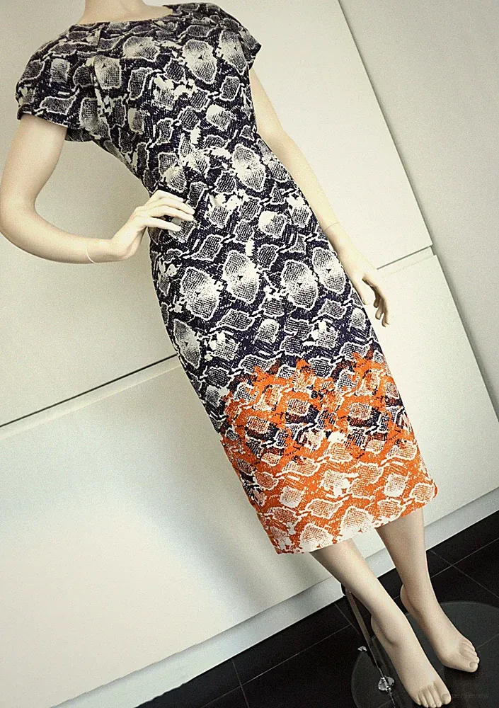 JASPER CONRAD Damen Kleid Etuikleid Coctailkleid Trend Animal Gr 40 wie NEU