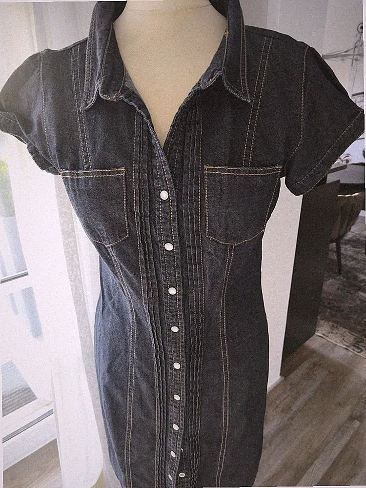 Jeanskleid Kleid Jeans Mini Gr. 36 Dunkelblau BC heine