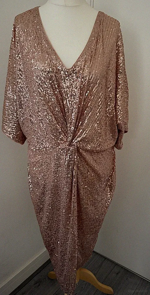 Joanna Hope Kleid mit Paillettenverzierung Gr. 22 Drehknoten rosegold Anlass *defekt