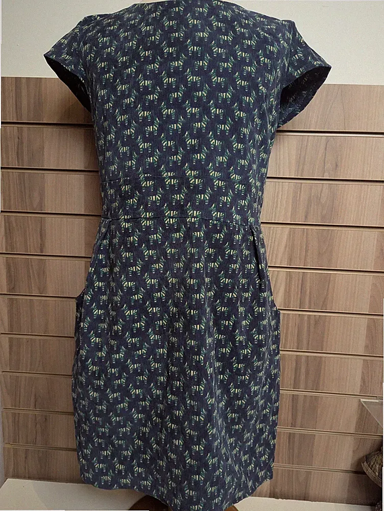 Joe Browns Zebra Kleid Damen A-Linie Baumwolle Urlaub Feincord Tasche Reißverschluss UK 14