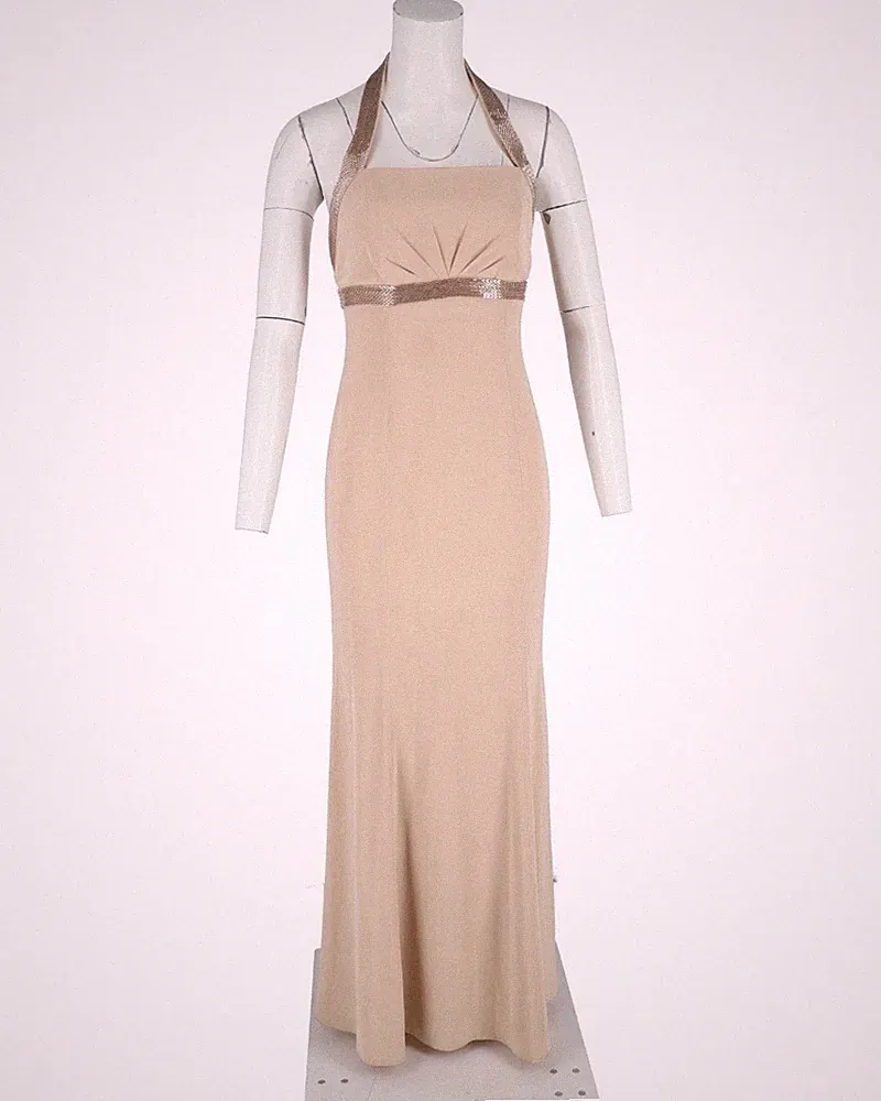 John Charles Damen Maxi Beige Bridgal Kleid / Hochzeitsgast / Ballkleid