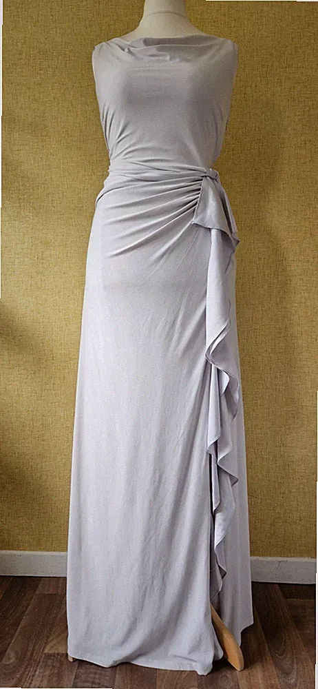JOHN LEWIS Maxikleid silber Gr. 12 Abschlussball lang Party Hochzeit Gast babyblau