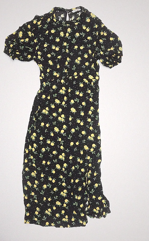 John Lewis schwarzes Midi-A-Line-Kleid für Frauen, Größe 14