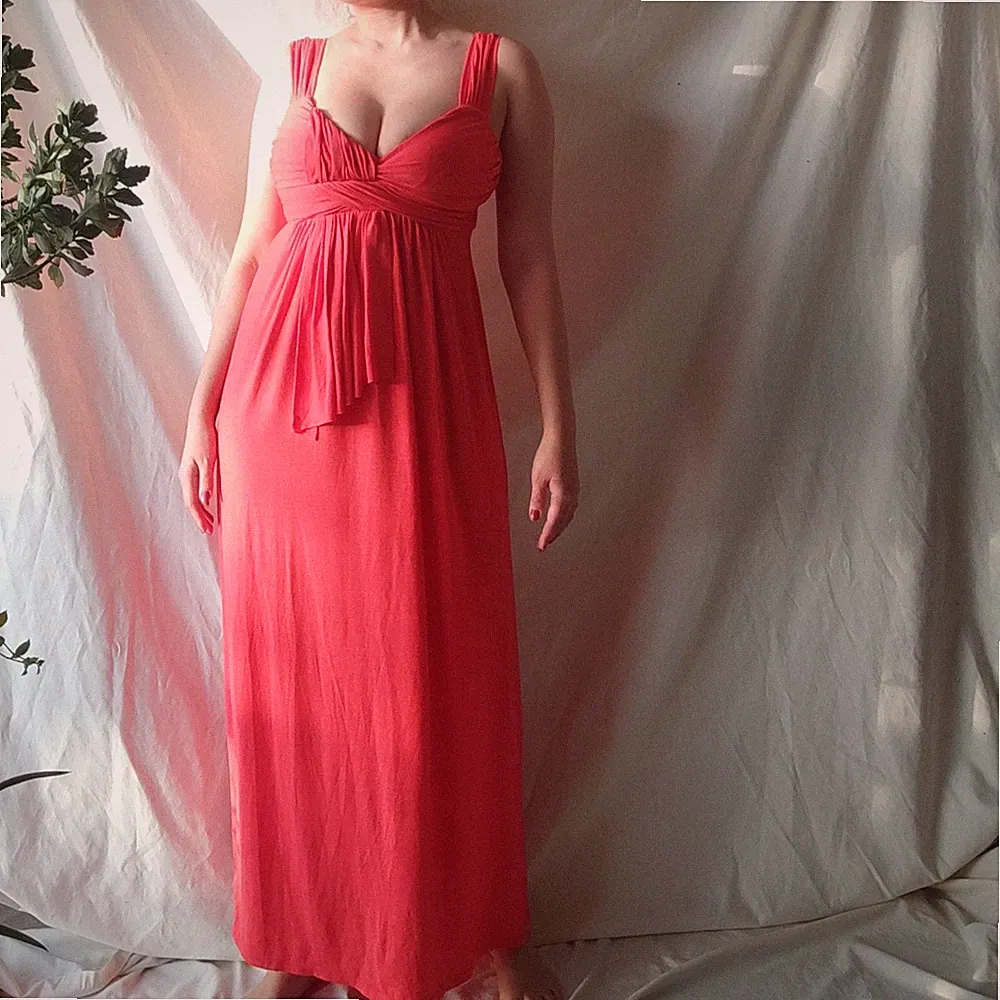 Jonathan Martin Maxi Wedding Guest Dress In Papaya Brand New Size Medium