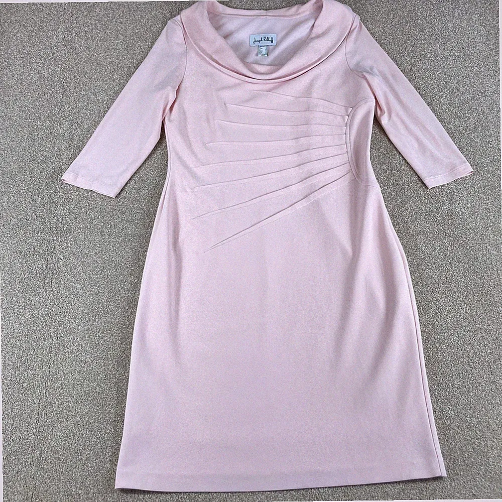 Joseph Ribkoff Kleid Gr UK 14 Rosa Midi Garbe Drapierter Ausschnitt Gefüttert Party Gehrock