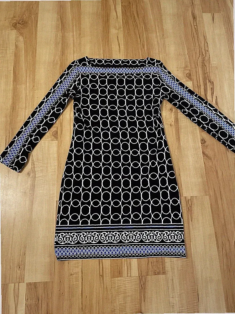 Joseph Ribkoff Retro Kleid Mod-Stil in Schwarz Blau Weiß