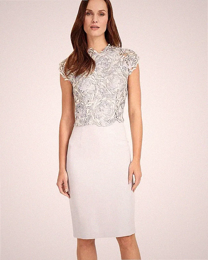 Josephina mineralblaues Spitzenkleid UK 12 neu mit Etikett UVP £160 Hochzeitsgast Rennen