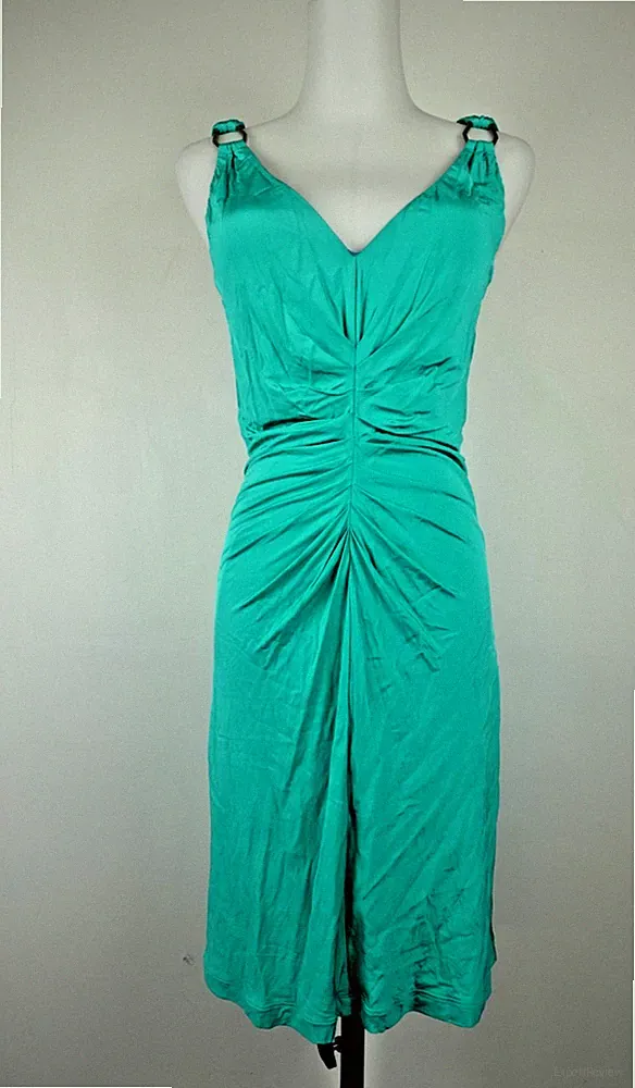 JUST CAVALLI DAMEN KLEID GR. 42 KLEID WOMAN ITALY CASUAL VINTAGE GERAFFT GRÜN